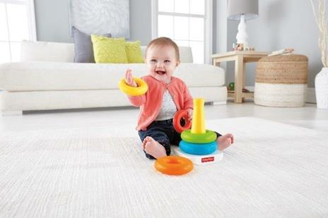 Fisher Price, Piramide 5 Anelli, Giocattolo Impilabile per Bambini 6+ Mesi. Mattel (GKD51) - 3