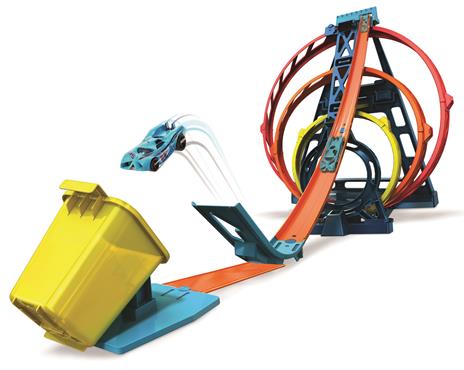Hot Wheels Track Builder, Playset Pista Triple Loop, Giocattolo per Bambini 4+ Anni. Mattel (GLC96) - 3