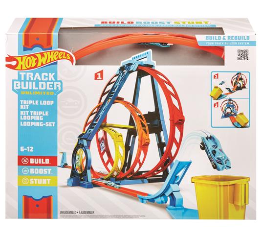 Hot Wheels Track Builder, Playset Pista Triple Loop, Giocattolo per Bambini 4+ Anni. Mattel (GLC96) - 5