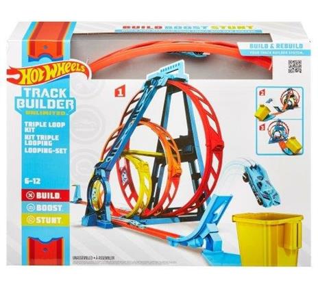 Hot Wheels Track Builder, Playset Pista Triple Loop, Giocattolo per Bambini 4+ Anni. Mattel (GLC96) - 6
