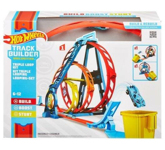 Hot Wheels Track Builder, Playset Pista Triple Loop, Giocattolo per Bambini 4+ Anni. Mattel (GLC96) - 6