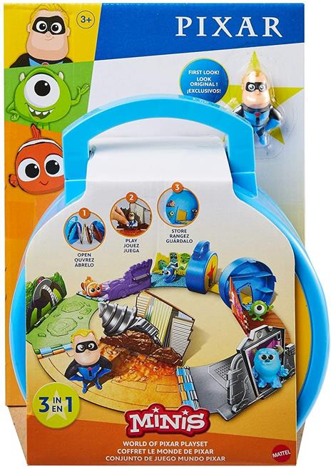 Playset Valigetta 2-in-1 Pixar Minis, con Mini Personaggio Mr. Incredibile - 6