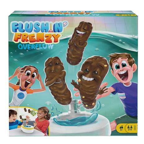 Mattel Games - ?Acchiappa la Cacca Turbo, gioco per bambini con water giocattolo, 3 pezzi di cacca, 1 dado e istruzioni;