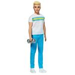 Barbie Ken 60° Anniversario in look da ginnastica rétro con t-shirt e pantaloni da fitness. Mattel (GRB43)