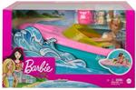 Barbie- Playset con Bambola Bionda, Motoscafo galleggiante con cucciolo e accessori, giocattolo per bambini 3+anni