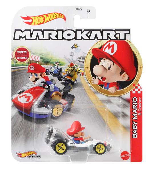 Hot Wheels - Mario Kart BABY MARIO, in collaborazione con Mario Kart, un assortimento di riproduzioni in scala 1:64 - 4
