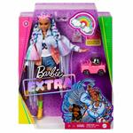Barbie Extra Bambola con giubbotto di jeans, trecce arcobaleno, Cucciolo e Accessori alla Moda, Giocattolo per Bambini 3+Anni