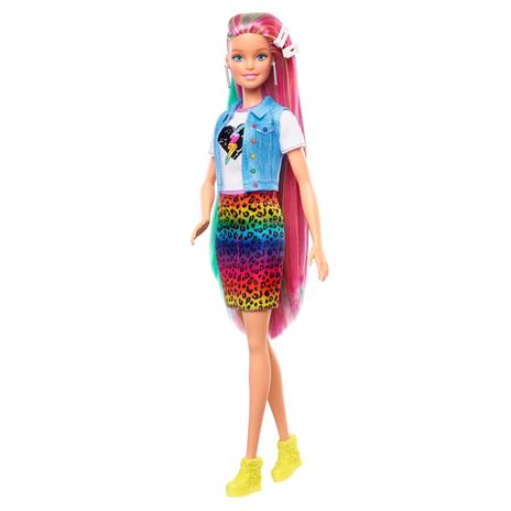 Barbie - Capelli Multicolor, bambola bionda con capelli con funzione cambia colore, include 16 accessori alla moda - 3