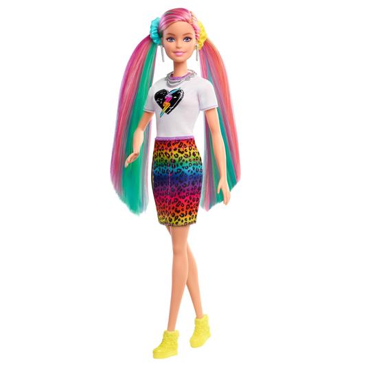 Barbie - Capelli Multicolor, bambola bionda con capelli con funzione cambia colore, include 16 accessori alla moda - 6