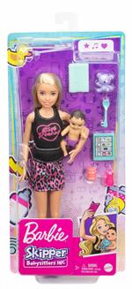 Barbie Skipper Babysitters bambola bionda, bebè e accessori, Giocattolo per bambini da 3+ anni. Mattel (GRP13)