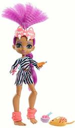 Cave Club Pigiama Party Preistorico Bambola Roaralai Snodabile, Con Capelli Viola E Accessori, Giocattolo Per Bambini 4+Anni