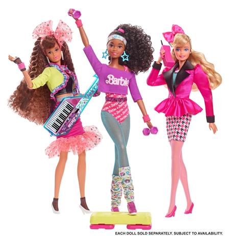 Barbie Rewind 80s Edition Workin 'Out, Bambola Brunette che indossa tuta, scaldamuscoli e accessori per collezionisti - 4