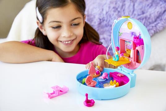 Polly Pocket - Cofanetto Spiaggia dei Delfini e Mare con Micro Bambola Polly, Sirena e Accessori - 13