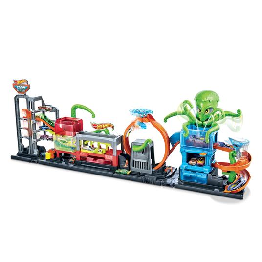 Hot Wheels Mega Autolavaggio Color Reveal City Playset con serbatoi d'acqua e Macchinina Color Reveal. Mattel (GTT96) - 7