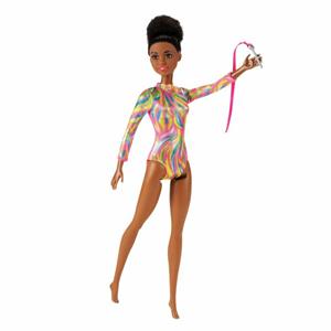 Giocattolo Barbie Ginnasta, Bambola Bruna con Body Metallizzato e Tanti Accessori, Giocattolo per Bambini 3+Anni, GTW37 Barbie