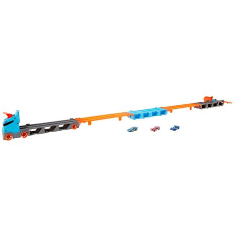 Hot Wheels 2in1 Camion Trasportatore e Pista con 3 Macchinine,Giocattolo per Bambini 4+Anni - 4