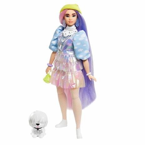 Barbie Extra Bambola capelli fantasy rosa e viola, con 10 Accessori alla Moda, Giocattolo per Bambini 3+ Anni - 7