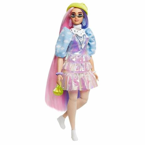 Barbie Extra Bambola capelli fantasy rosa e viola, con 10 Accessori alla Moda, Giocattolo per Bambini 3+ Anni - 8