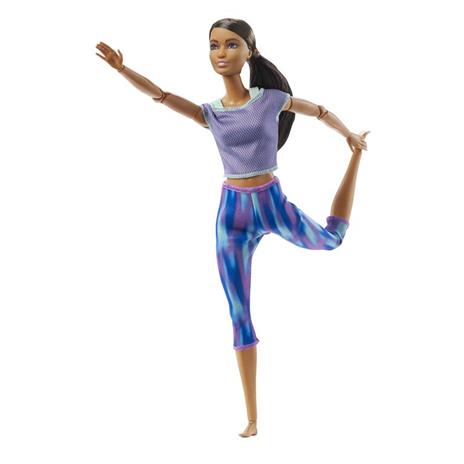 Barbie Bambola Snodata con 22 Articolazioni Flessibili e Coda Castana Riccia, Giocattolo per Bambini 3+Anni,GXF06 - 8