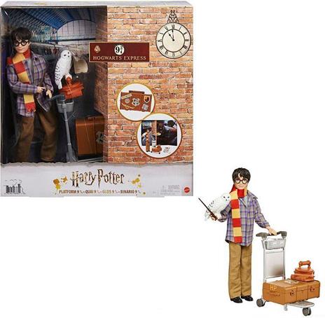 Harry Potter Personaggio Harry Binario 9 3/4 da collezione con Edvige e  accessori; da 6 anni in su - Mattel - TV & Movies - Giocattoli