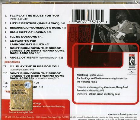 I'll Play the Blues for You (Remastered Edition + Bonus Tracks) - CD Audio di Albert King - 2