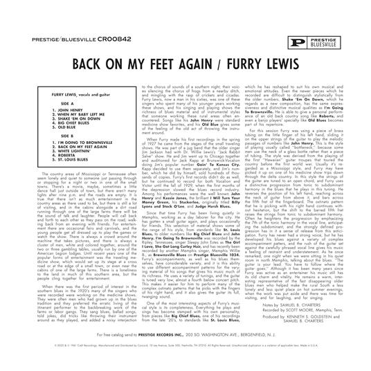Back on My Feet Again - Vinile LP di Furry Lewis - 2