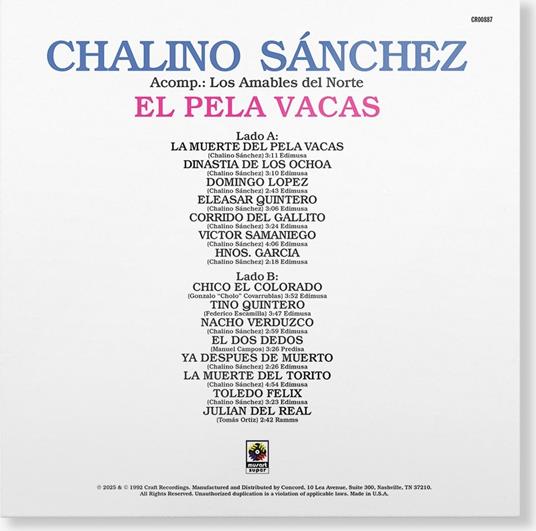 El Pela Vacas - Vinile LP di Chalino Sanchez