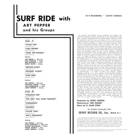 Surf Ride - Vinile LP di Art Pepper - 2
