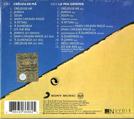 Creuza de mä (Digipack) - CD Audio di Fabrizio De André - 2