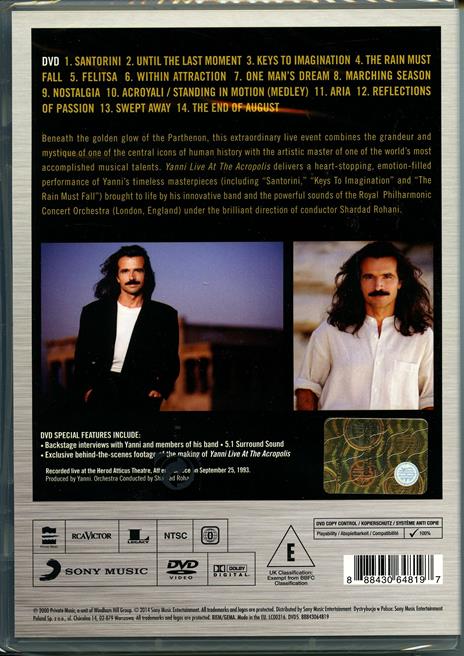 Yanni. Live at the Acropolis (DVD) - DVD di Yanni - 2
