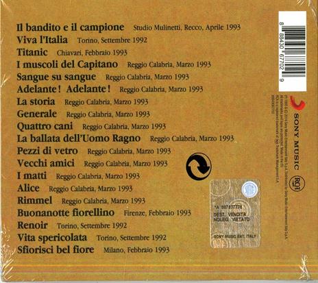 Il bandito e il campione (Digipack) - CD Audio di Francesco De Gregori - 2