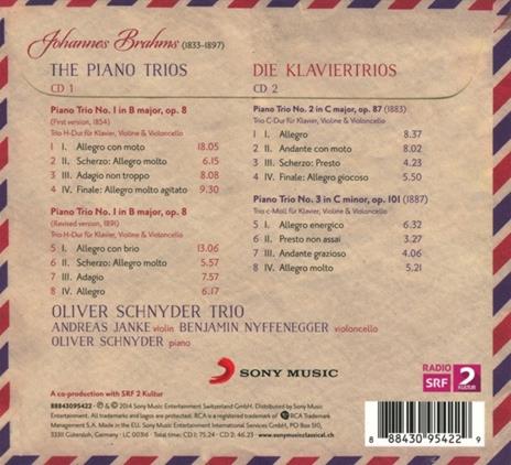 Trii con pianoforte - CD Audio di Johannes Brahms,Oliver Schnyder,Oliver Schnyder (Trio) - 2