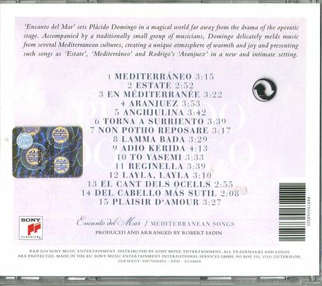 Encanto del Mar. Mediterranean Songs - CD Audio di Placido Domingo - 2