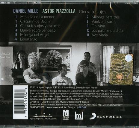 Cierra tu ojos. Mille plays Piazzolla - CD Audio di Astor Piazzolla,Daniel Mille - 2