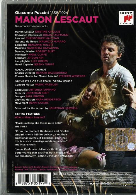Giacomo Puccini. Manon Lescaut (DVD) - DVD di Giacomo Puccini,Antonio Pappano - 2