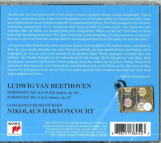 Sinfonie n.4, n.5 - CD Audio di Ludwig van Beethoven,Nikolaus Harnoncourt,Concentus Musicus Wien - 2