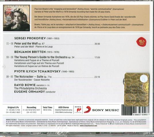 Pierino e il lupo - CD Audio di David Bowie,Sergei Prokofiev,Eugene Ormandy,Philadelphia Orchestra - 2
