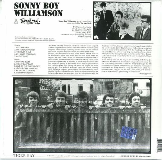 Yardbirds with Sonny Boy Williamson (180 gr.) - Vinile LP di Sonny Boy Williamson,Yardbirds - 2