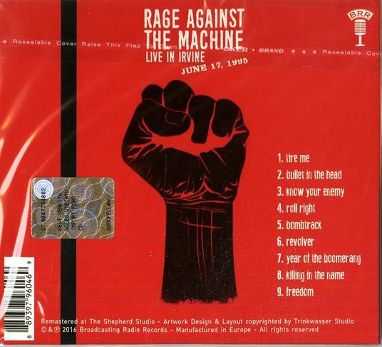 Live in Irvine 17-06-1995 - CD Audio di Rage Against the Machine - 2