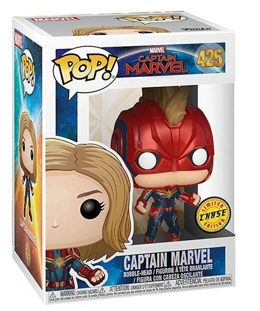 Pop Marvel Captain Marvel Movie Captain Marvel Chase Le Vinyl Figure New! - 3
