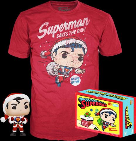 Pop! & Tee Superman In Holiday Sweater - Dc Superheroes Funko 50645 - 2
