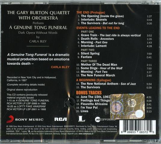 A Genuine Tong Funeral - CD Audio di Gary Burton - 2