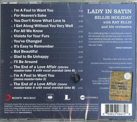 Lady in Satin (Jazz Connoisseur Collection) - CD Audio di Billie Holiday - 2