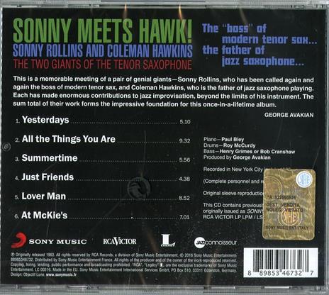 Sonny Meets Hawk (Jazz Connoisseur Collection) - CD Audio di Coleman Hawkins,Sonny Rollins - 2