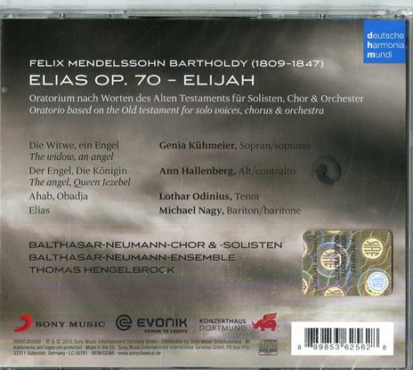 Elias op.70 - CD Audio di Felix Mendelssohn-Bartholdy,Thomas Hengelbrock,Balthasar Neumann Ensemble,Genia Kühmeier - 2