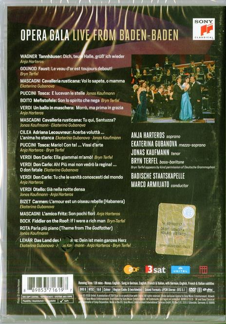 Jonas Kaufmann. Opera Gala Live From Baden-Baden (DVD) - DVD di Jonas Kaufmann,Marco Armiliato,Badische Staatskapelle - 2