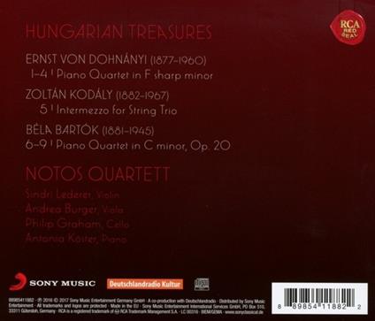 Hungarian Treasures - CD Audio di Notos Quartett