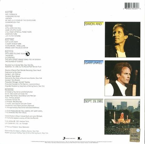 The Concert in Central Park. Live - Vinile LP di Simon & Garfunkel - 3
