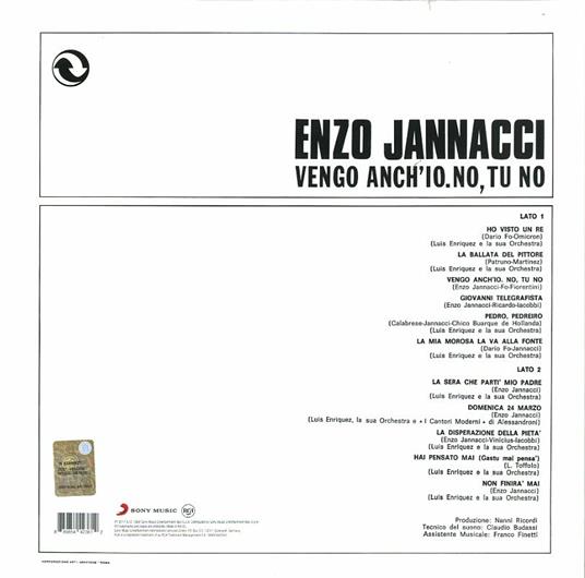 Vengo anch'io. No, tu no - Vinile LP di Enzo Jannacci - 2