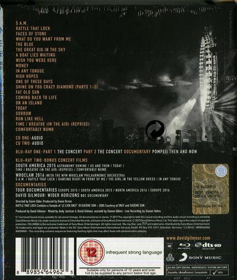 Live at Pompeii - CD Audio + Blu-ray di David Gilmour - 2